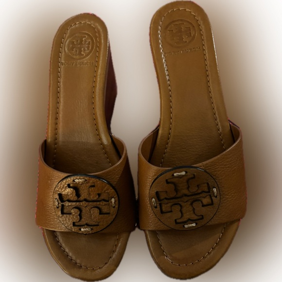 Tory Burch Shoes - Tory Burch Brown Patty Wedge Sandals like New